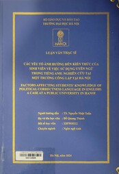 Factors affecting students' knowledge of political correctness language in English A case at a public university =