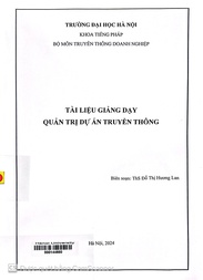 Tài liệu giảng dạy Quản trị dự án truyền thông