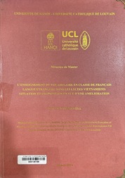 L'enseignement du vocabulaire en classe de Français langue etrangere dans les lycees Vietnamiens