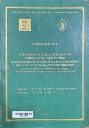 L'élaboration de jeux de rôle et de simulations globales pour l'enseignementapprentissage de l'expression orale au cours de Français du tourisme