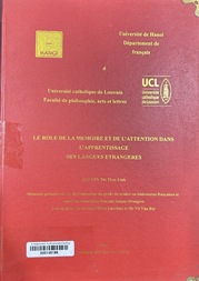 Le role de la memoire et de l'attention dans l'apprentissage des langues etrangeres