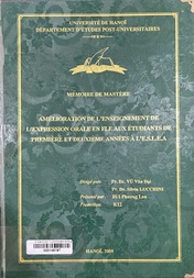 Amélioration de l enseignement de l expression orale en FLE aux étudiants de premième années à l E.S.L.E.A