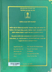 Traducción del humor en subtítulos del Español al Vietnamita un estudio de caso de "Aquí no hay quien viva" =