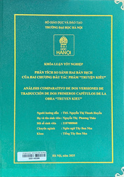 Análisis comparativo de dos versiones de traducción de dos primeros capítulos de la obra "Truyen Kieu" =