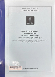Chương trình đào tạo trình độ đại học ngành Ngôn ngữ Nhật - hình thức đào tạo chính quy
