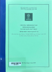 Chương trình đào tạo trình độ đại học ngành Ngôn ngữ Nhật - hình thức đào tạo từ xa