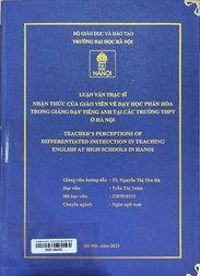 Teacher’s perceptions of differentiated instruction in teaching English at high schools in Hanoi =