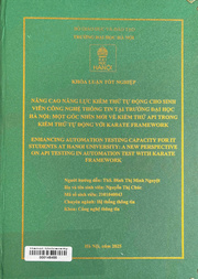 Enhancing automation testing capacity for IT Students at Hanoi University a new perspective on API testing in automation test with karate framework =