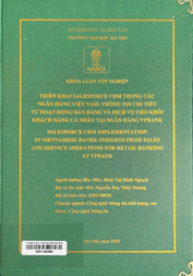 Salesforce CRM implementation in Vietnamese banks insights from sales and service operations for retail banking at VPBank =