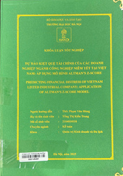 Predicting financial distress of Vietnam listed industrial company Application of Altman's Z-score model =