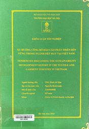 Tendencies disclosing the sustainability development report in the textile and garment industry in Vietnam =