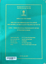 Long-term financial performance of ESG in Western Europe =