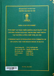 Cybersecurity integration into curriculum of Luong The Vinh high school in Hanoi =