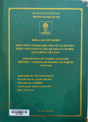 Perceptions of "women as unsafe drivers" gender and traffic culture in Vietnam =