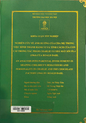 An analysis into parental involvement in shaping children's behaviors and personality in Charlie and the Chocolate Factory (1964) by Roald Dahl =