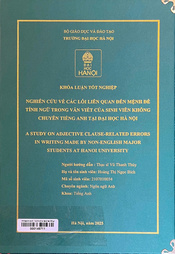 A study on adjective clause-related errors in writing made by non-English major students at Hanoi University =