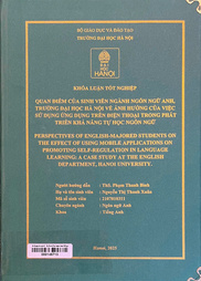 Perspectives of English-majored students on the effect of using mobile applications on promoting self-regulation in language learning a case study at the English Department, Hanoi University =