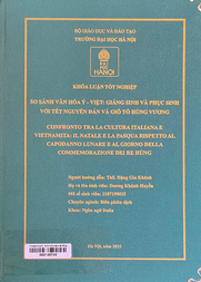 Confronto tra la cultura Italiana e Vietnamita il natale e la pasqua rispetto al capodanno lunare e al giorno della commemorazione dei Re Hùng =