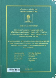 Utilizzo dell'applicazione flashcash Anki nel processo di sviluppo del vocabolario degli studenti matricola del Dipartimento di Italianistica =