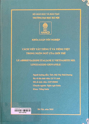 Le abbreviazioni Italiane e Vietnamite nel linguaggio giovanile =