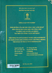 The impacts of flexible work arrangements on employee job satisfaction and well-being the role of proactive personality =
