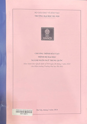 Chương trình đào tạo trình độ đại học ngành ngôn ngữ Trung Quốc