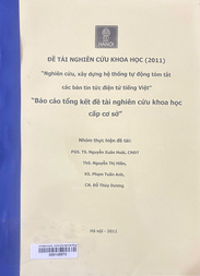 Nghiên cứu, xây dựng hệ thống tự động tóm tắt các bản tin tức điện tử tiếng Việt