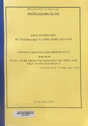 Chỉnh sửa bổ sung giáo trình B2 và C1-thuộc dự án Nâng cấp hệ thống ứng dụng đào tạo tiếng Anh trực tuyến (giai đoạn 2)