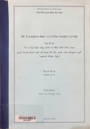 Cơ sở lý luận dạy dịch và thực tiễn biên soạn giáo trình dịch (chủ đề kinh tế) cho sinh viên chuyên ngữ (ngành tiếng Nga)
