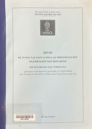 Hồ sơ đề án đào tạo chất lượng cao trình độ Đại học ngành Ngôn ngữ Hàn Quốc