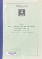 Hồ sơ Đề án đào tạo chất lượng cao trình độ đại học ngành Ngôn ngữ Italia