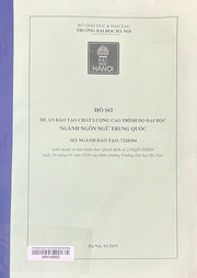 Hồ sơ Đề án đào tạo chất lượng cao trình độ Đại học ngành Ngôn ngữ Trung Quốc