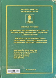 The impact of European Union–Vietnam Free Trade Agreement on the evolution of Vietnam's labor market =