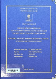 English language needs of business learners at an English center in Hanoi =