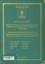 Traduction automatique neuronale des textes spécialisés une étude comparative de deux outils Chatgpt et Google traduction =