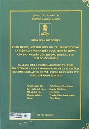 Analyse de la combinaison des valeurs traditionnelles et modernes dans la stratégie de communication de PNJ Étude de cas des TVC sur la période 2020-2025 =