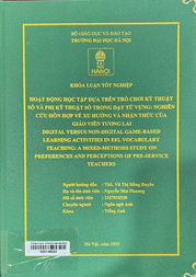 Digital versus non-digital game-based learning activities in EFL vocabulary teaching a mixed-methods study on preferences and perceptions of pre-service teachers =