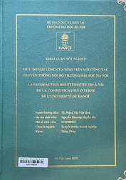 La satisfaction des étudiants vis-à-vis de la communication interne de l’université de Hanoï =