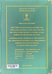 Valorizzazione e promozione cineturistica del territorio in rapporto alla sostenibilità ambientale e socioculturale. Il caso di studio Ha Giang =