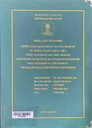 Strategie traduttive di notizie economiche dall'Italiano al Vietnamita un'analisi dalla prospettiva di Skopos =