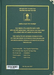 The impact of gender stereotypes on the decision to pursue postgraduate degrees among female students in STEM programs =