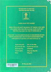 Analyse valenzabhängiger Schreibfehler bei Vietnamesischen Deutschstudierenden der Universität Hanoi auf dem niveau A2 =