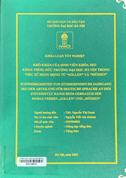 Schwierigkeiten von studierenden im jahrgang 2023 der abteilung für Deutsche sprache an der Universität Hanoi beim gebrauch der modalverben „sollen“ und „müssen“ =