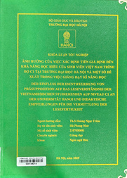 Der einfluss der Identifizierung von präsuppositionen auf das Leseverständnis der Vietnamesischen studierenden auf niveau C1 an der Universität Hanoi und didaktische empfehlungen für die vermittlung der Lesefertigkeit =