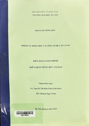 Biên soạn giáo trình "Biên dịch tiếng Đức cơ bản"