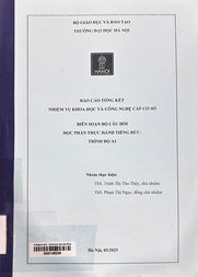 Báo cáo tổng kết nhiệm vụ khoa học và công nghệ cấp cơ sở