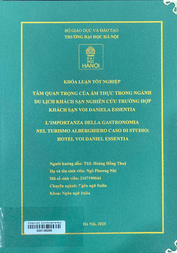 L'importanza della gastronomia nel turismo alberghiero. Caso di studio hotel VOI Daniel Essentia =