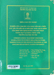 Understanding teachers' emotions in relation to student-related factors perspectives of pre-service teachers at the English Department, Hanoi University =