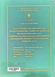 L'identità culturale Italiana come strumento strategico nel branding un'analisi di caso studio del Gucci =