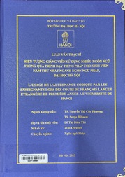 L'usage de l'alternance codique par les enseignants lors des cours de Français langue étrangère de première année à l'université de Hanoi =